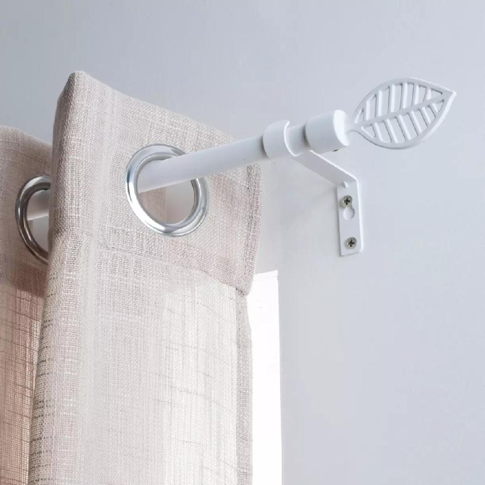 eminza Kit de tringle extensible (L120 - L210 cm / D16 mm) Sevigne Blanc mat