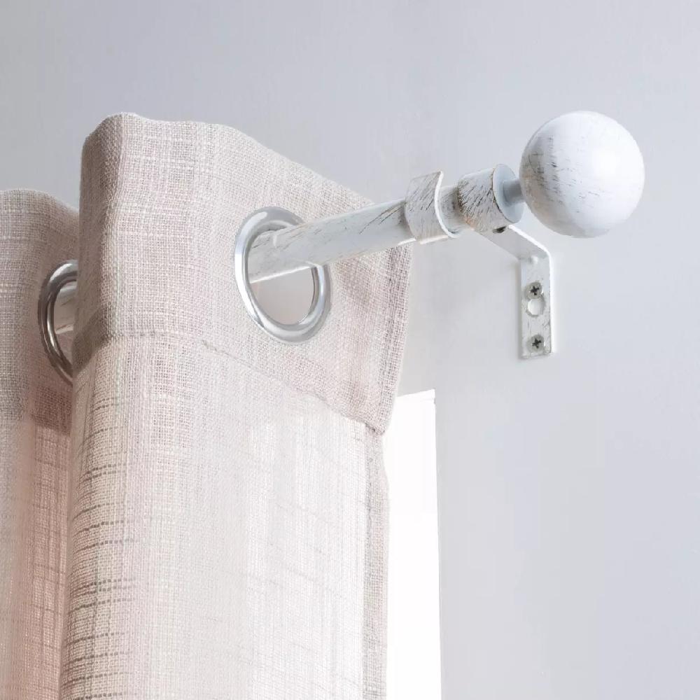 eminza Kit de tringle extensible (L120 - L210 cm / D19 mm) Basic Blanc et or