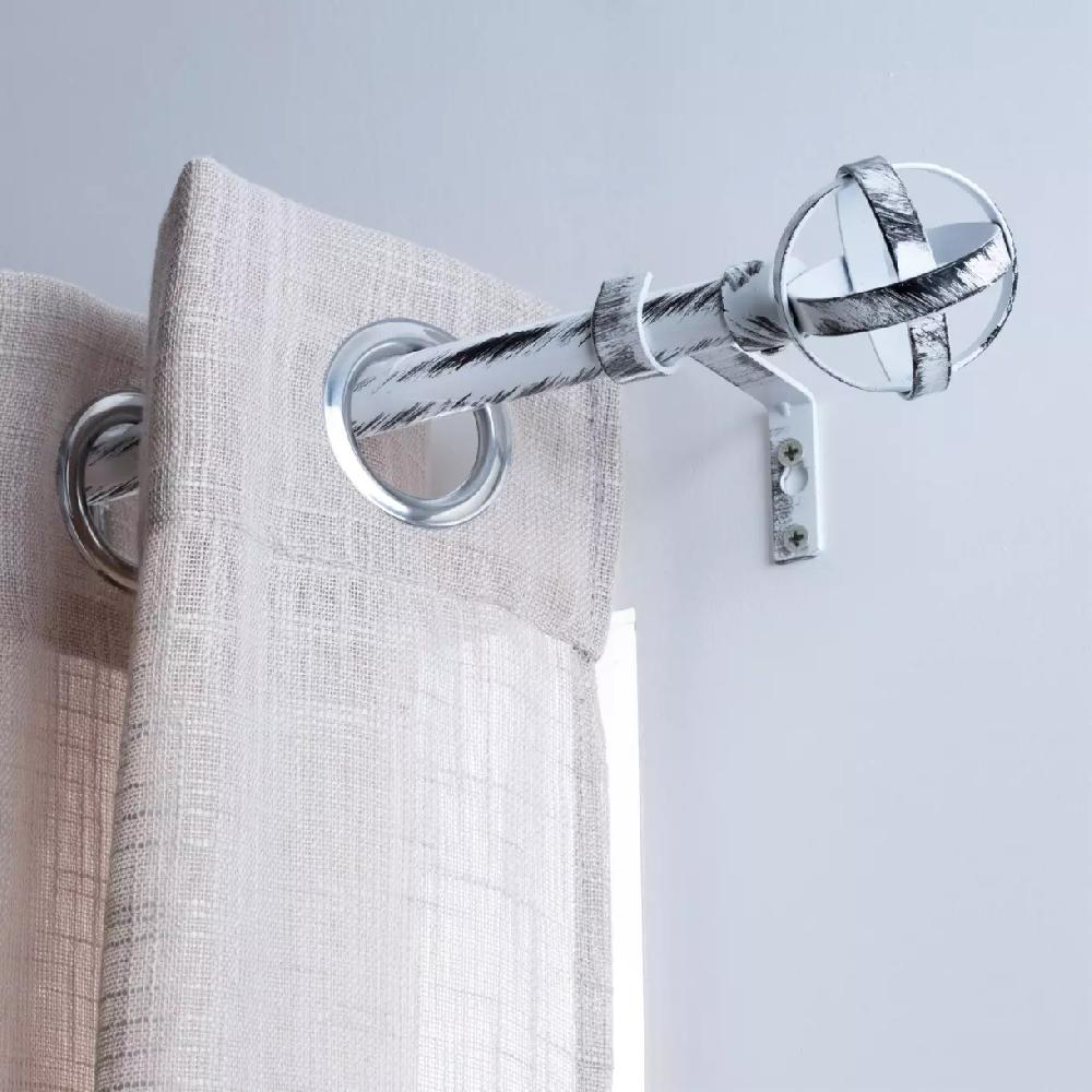 eminza Kit de tringle extensible (L120 - L210 cm / D19 mm) Capri Blanc