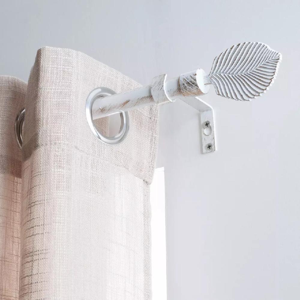 eminza Kit de tringle extensible (L120 - L210 cm / D19 mm) Exotica Blanc et or