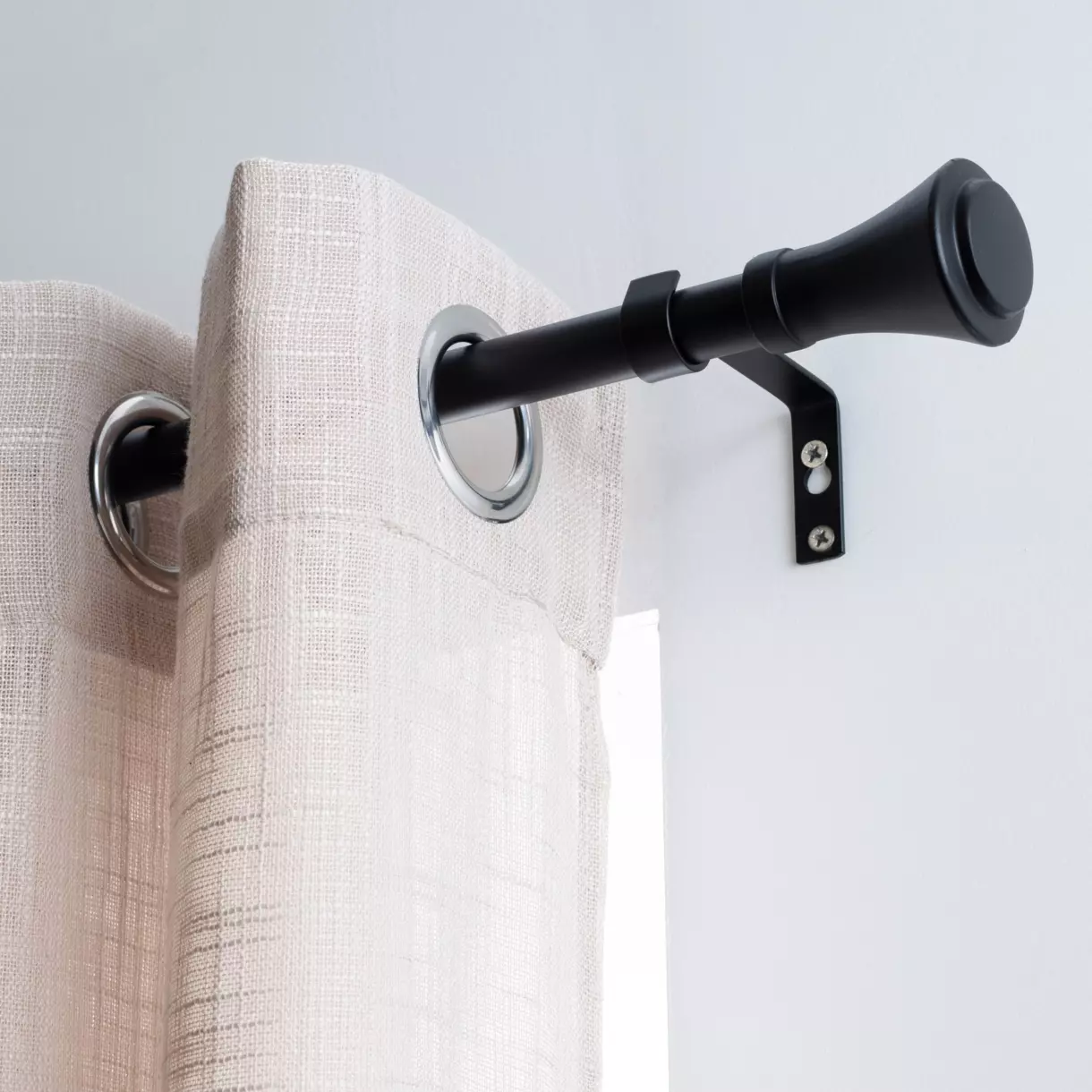 eminza Kit de tringle extensible (L210 - L380 cm / D19 mm) Brasserie Noir Mat