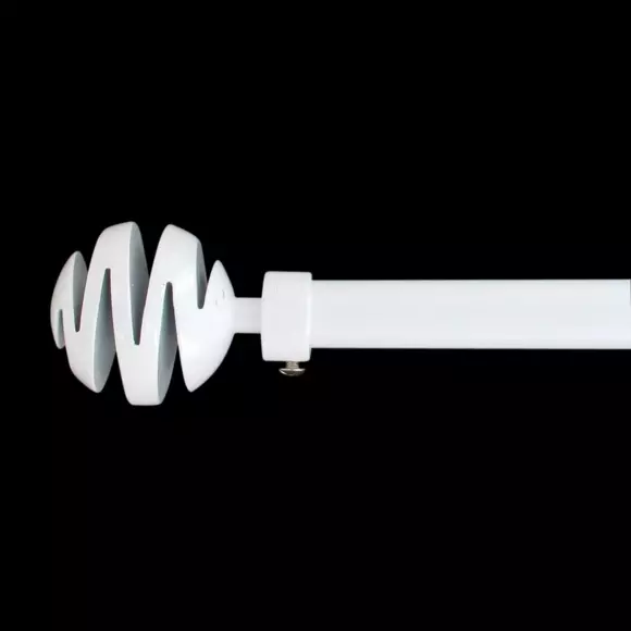 Eminza Kit De Tringle Extensible (L210 - L380 Cm / D19 Mm) Villalouise Blanc Laqué