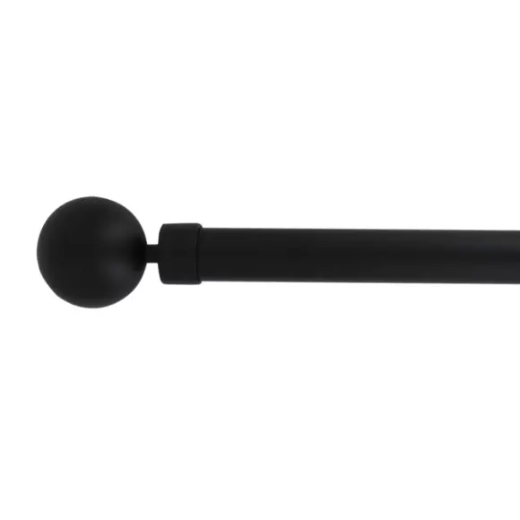 Eminza Kit De Tringle Extensible (L210 - L380 Cm / D28 Mm) Gaïa Noir