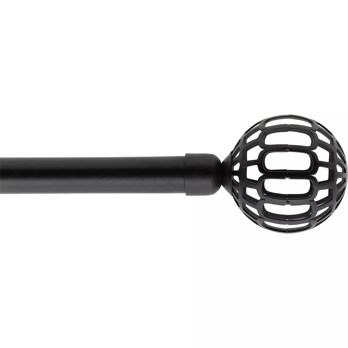 eminza Kit de tringle rideau extensible (L120 - L210 cm / D19 mm) Facette Noir mat