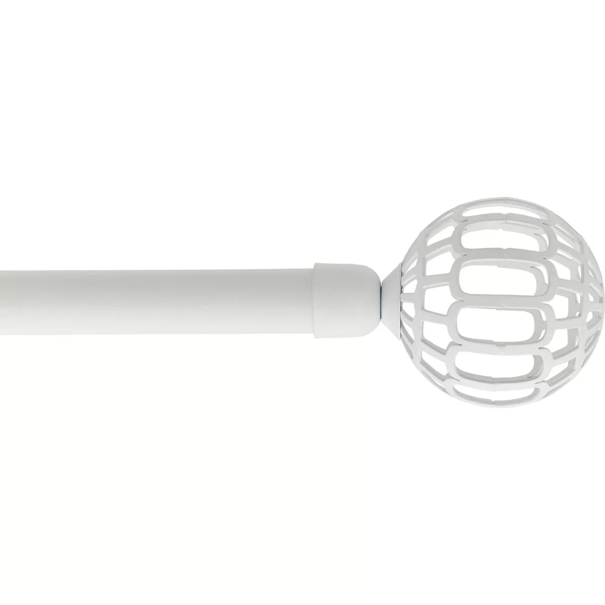 eminza Kit de tringle rideau extensible (L120 - L210 cm / D19 mm) Facette Blanc mat