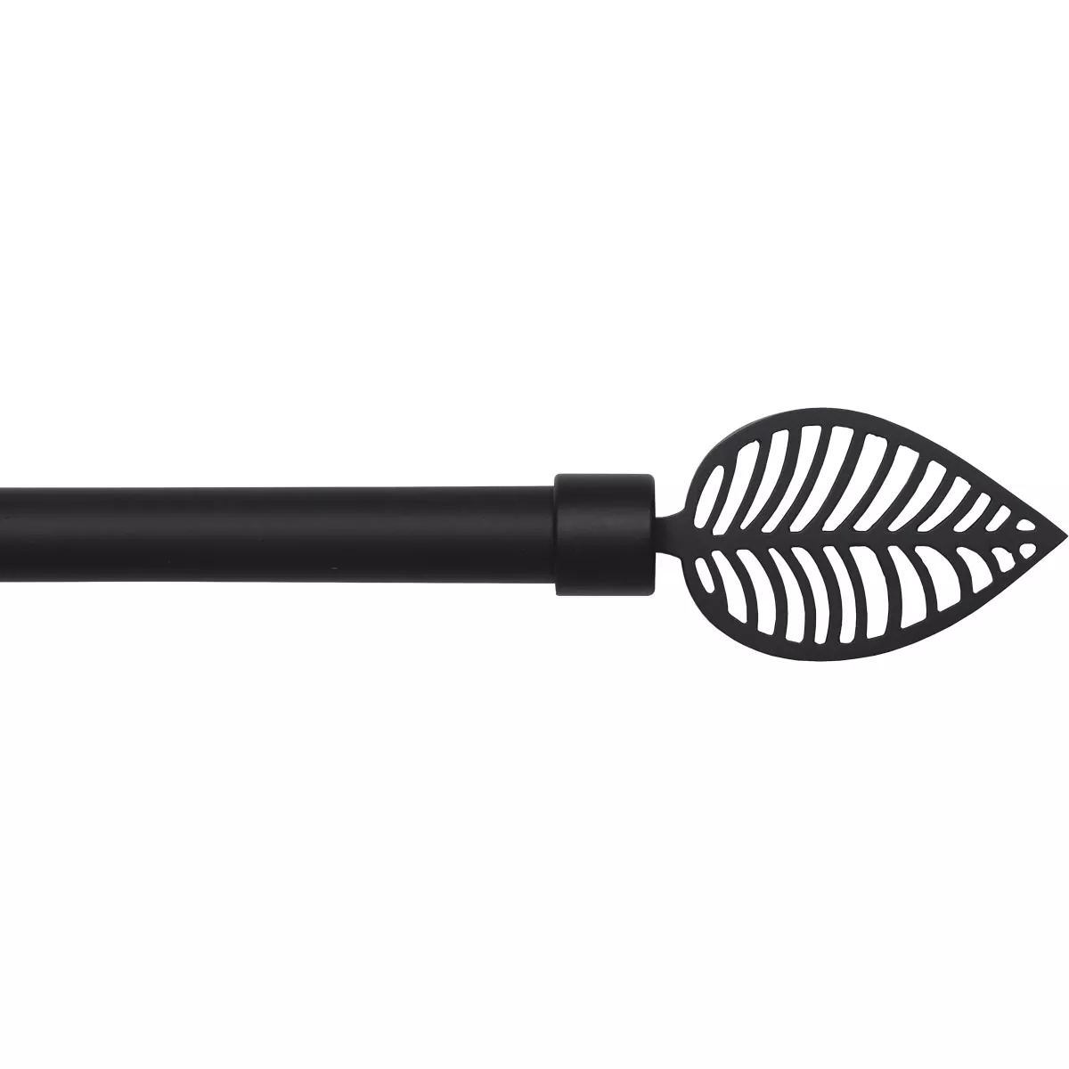 eminza Kit de tringle rideau extensible (L210 - L380 cm / D19 mm) Amazonia Noir mat