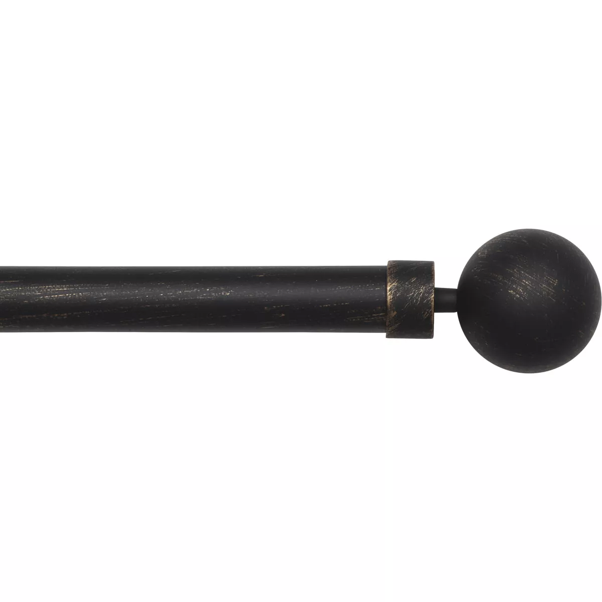 eminza Kit de tringle rideau extensible (L210 - L380 cm / D28 mm) Gaïa Noir et or