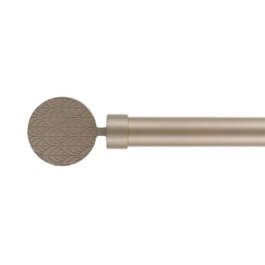 eminza Kit de tringle rideau extensible (L210 - L380 cm / D28 mm) Ontario Or mat