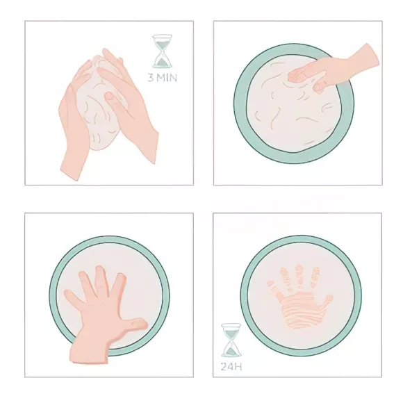 Eminza Kit Empreinte Pour Bébé Argile Rond Multicolore