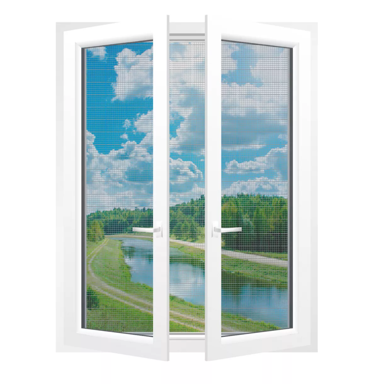 eminza Kit moustiquaire fenêtre (100 x H100 cm) Blanc