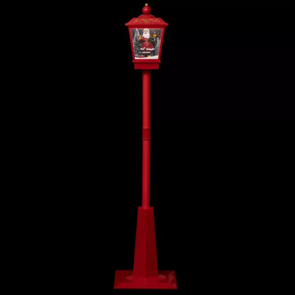 Eminza Lampadaire De Noël Illuminé (H180 Cm) Père Noël Rouge