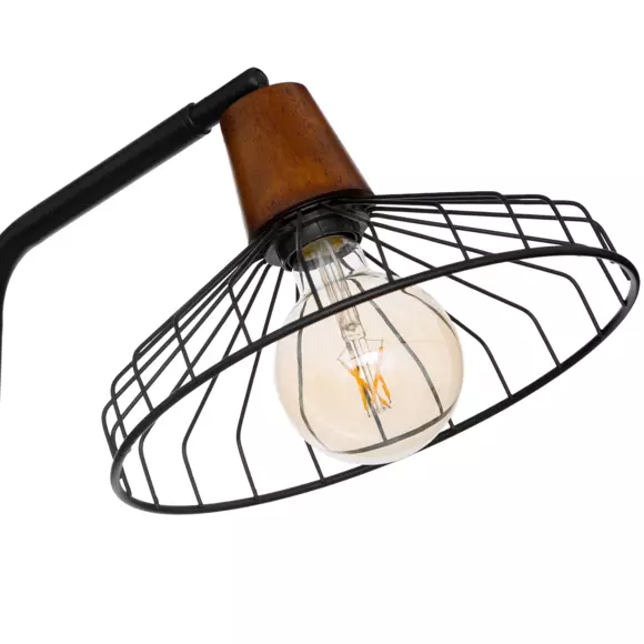 Eminza Lampadaire En Bois Et Métal (H163 Cm) Popy Noir