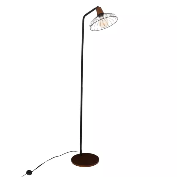 Eminza Lampadaire En Bois Et Métal (H163 Cm) Popy Noir