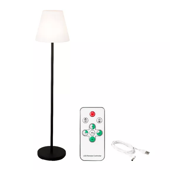 Eminza Lampadaire Extérieur Sans Fil Rechargeable USB LED (H150 Cm) Brooklyn Noir