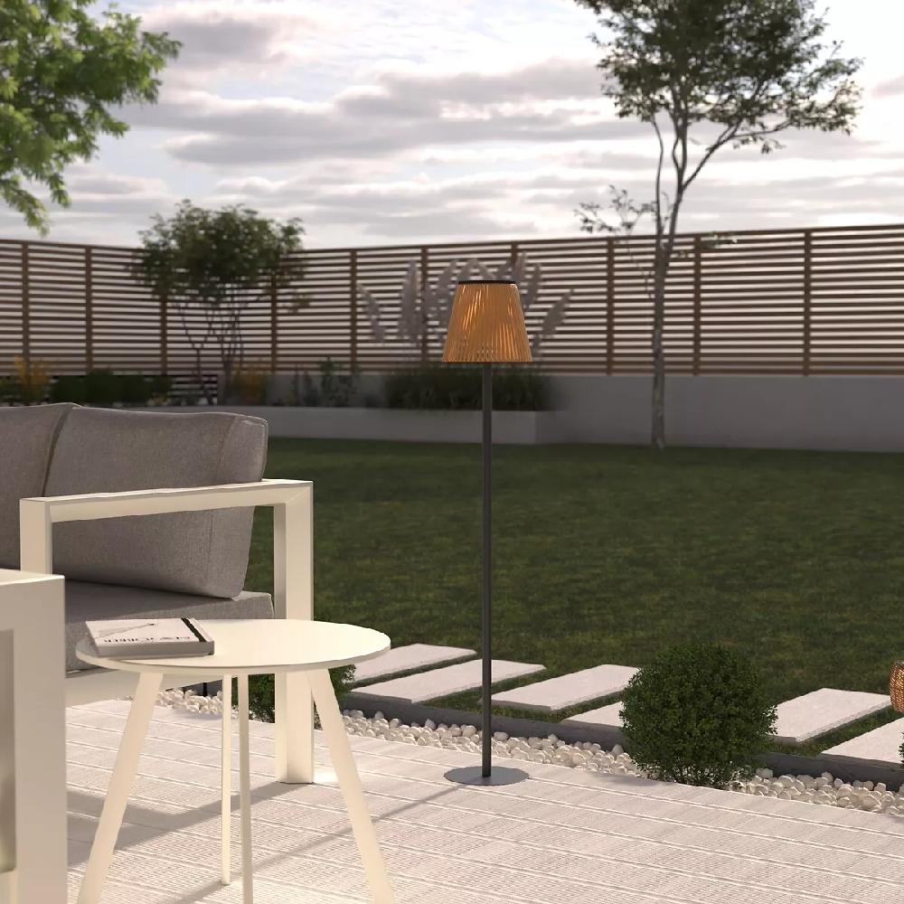 eminza Lampadaire extérieur solaire (H108 cm) Kesy Naturel