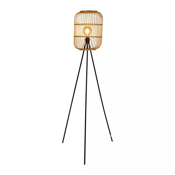 Eminza Lampadaire Sur Trépied Bambou (H152 Cm) Hanoi Beige