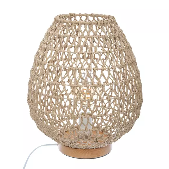 Eminza Lampe à Poser Bois Et Papier (H35 5 Cm) Etel Naturelle