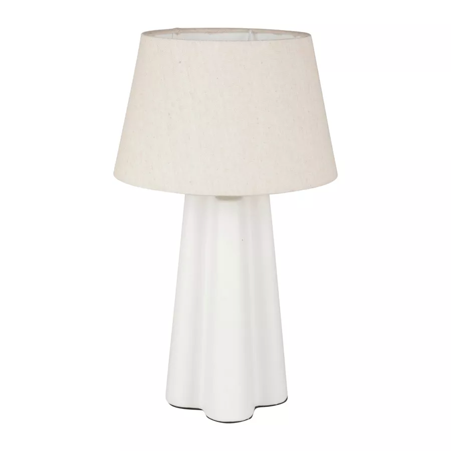 Eminza Lampe à Poser Céramique Et Coton (H45 Cm) Cezanne Blanche