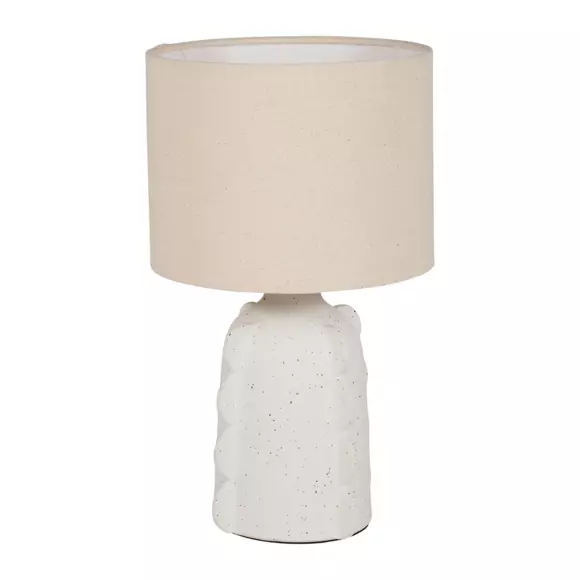 Eminza Lampe à Poser Céramique Et Lin (H34 5 Cm) Orecchio Blanche