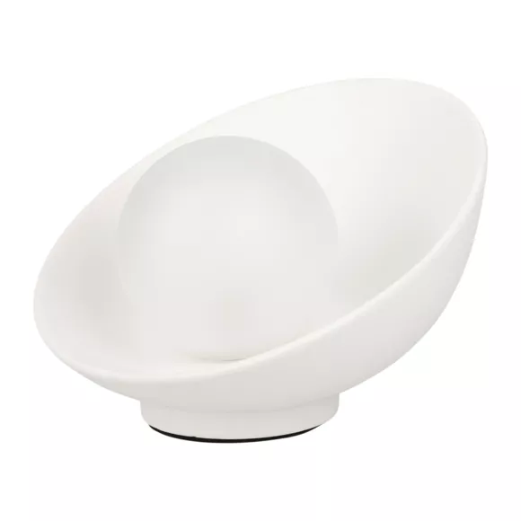Eminza Lampe à Poser Céramique (H17 Cm) Nacre Blanche