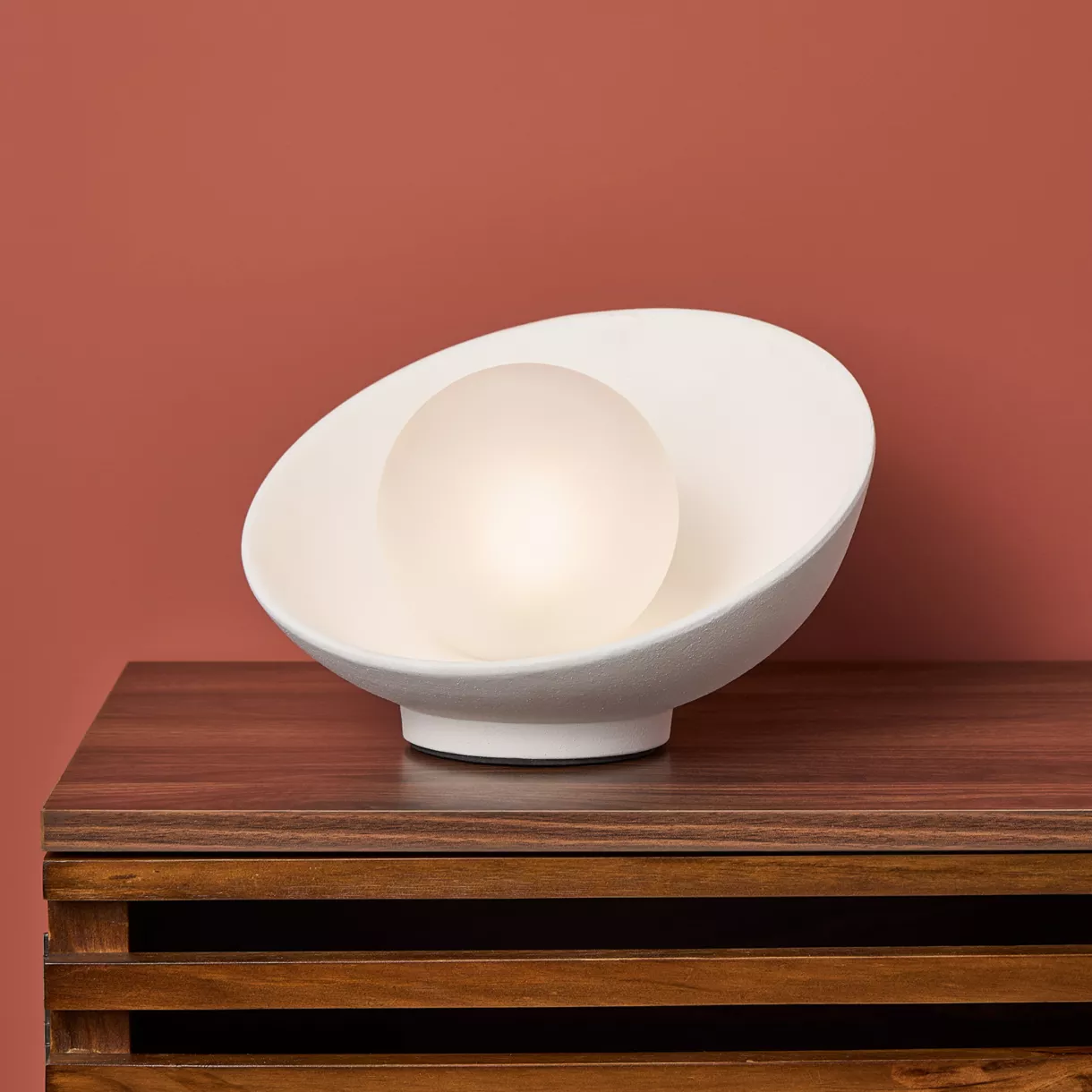 eminza Lampe à poser céramique (H17 cm) Nacre Blanche