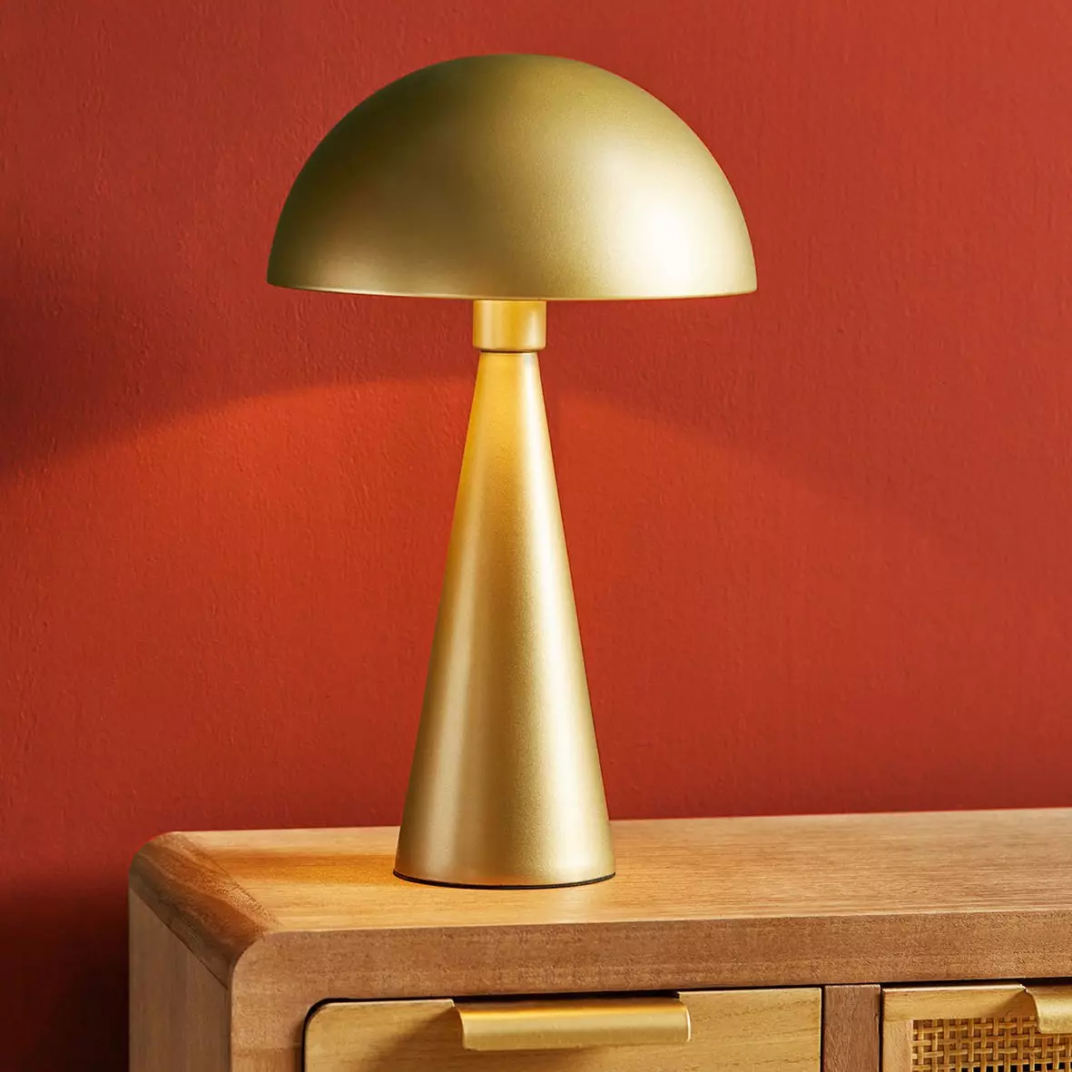 eminza Lampe à poser champignon en métal (H38 cm) Emo Or