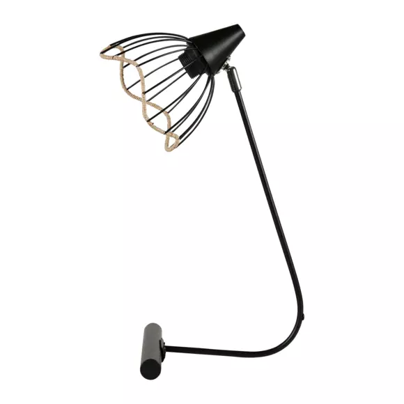 Eminza Lampe à Poser Corde Tressée (H48 Cm) Dona Noir