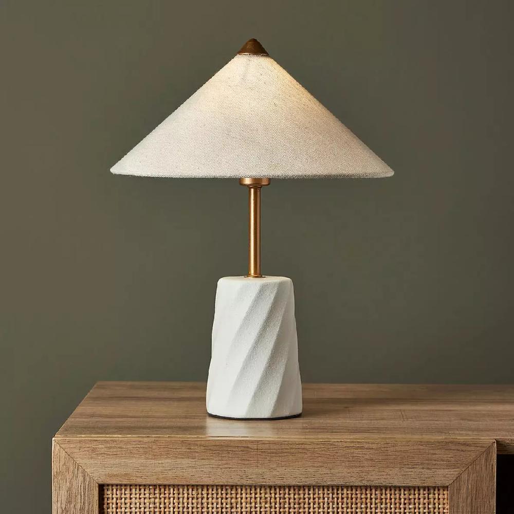 eminza Lampe à poser en céramique (H37 cm) Meringa Blanche