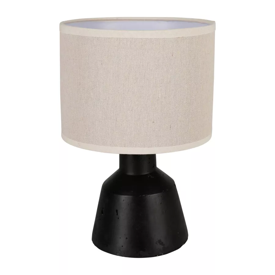 Eminza Lampe à Poser En Ciment (H29 Cm) Portland Noir Et Beige