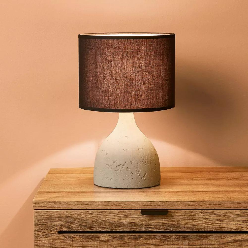 eminza Lampe à poser en ciment (H31 5 cm) Portland Grise