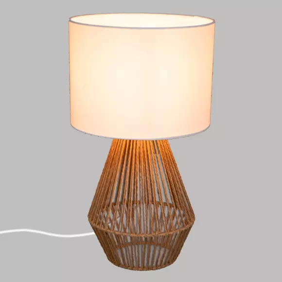 Eminza Lampe à Poser En Cordes (H40 Cm) Lila Naturelle