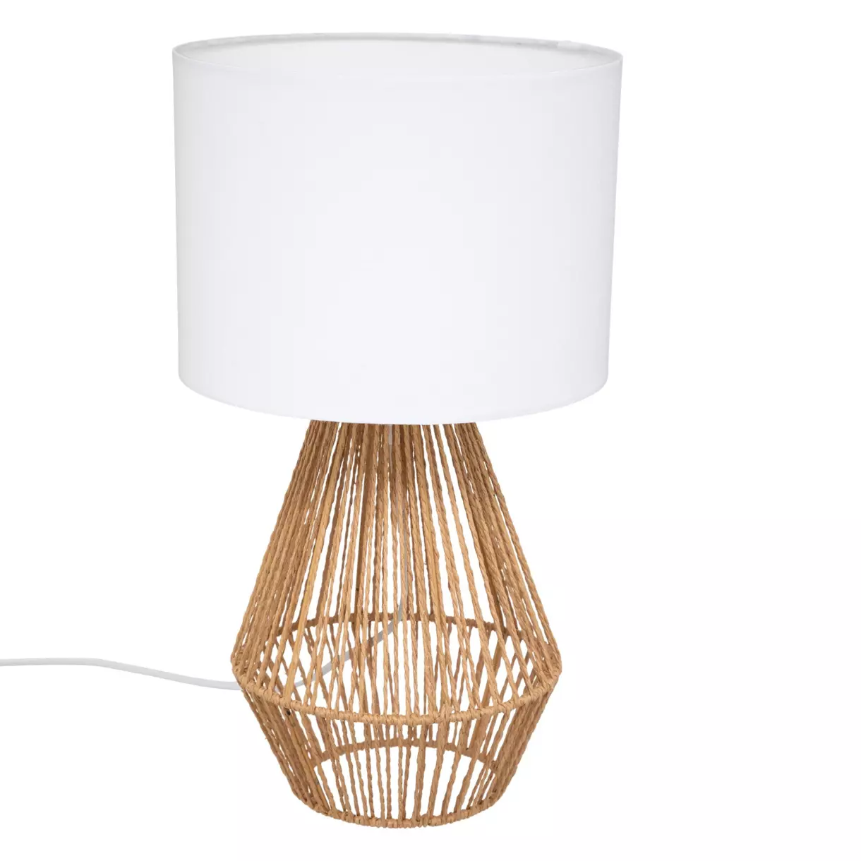 eminza Lampe à poser en cordes (H40 cm) Lila Naturelle