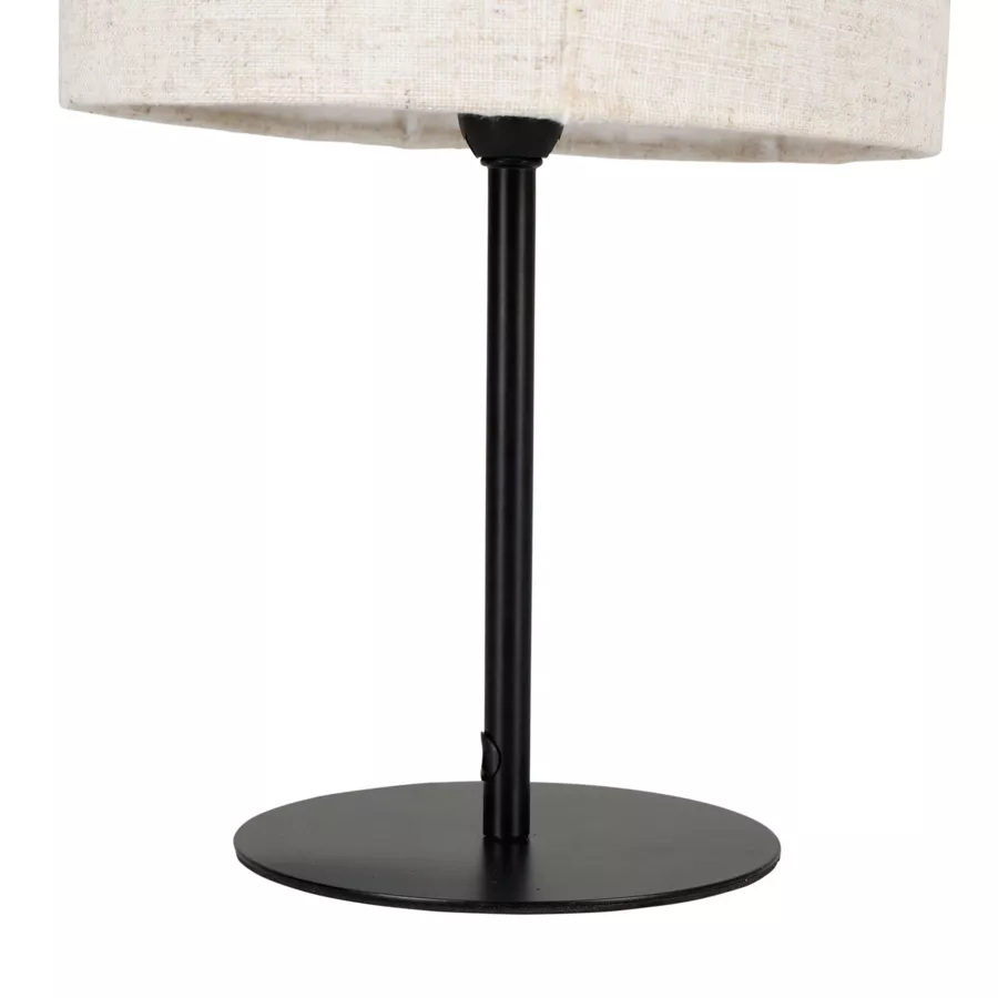 Eminza Lampe à Poser En Lin (H33 Cm) Alma Noir Et Beige