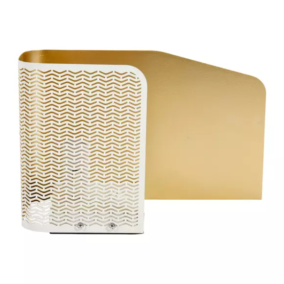 Eminza Lampe à Poser En Métal (L25 X H16 Cm) Aladin Dorée Et Blanche