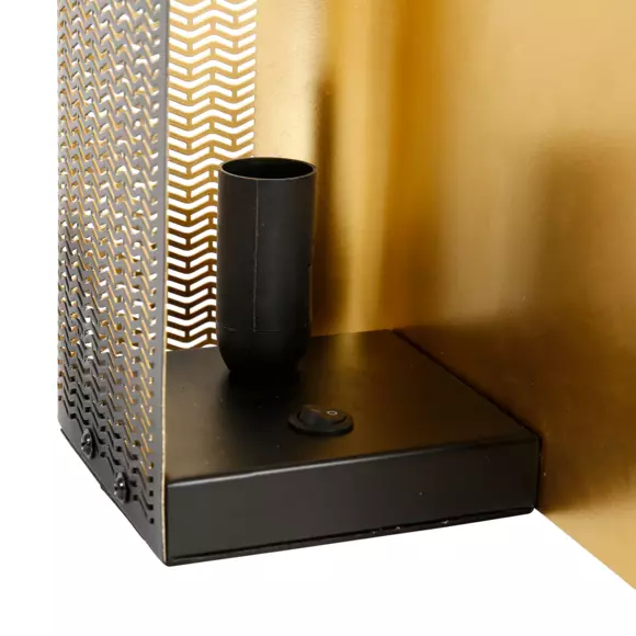 Eminza Lampe à Poser En Métal (L25 X H16 Cm) Aladin Noir Et Doré