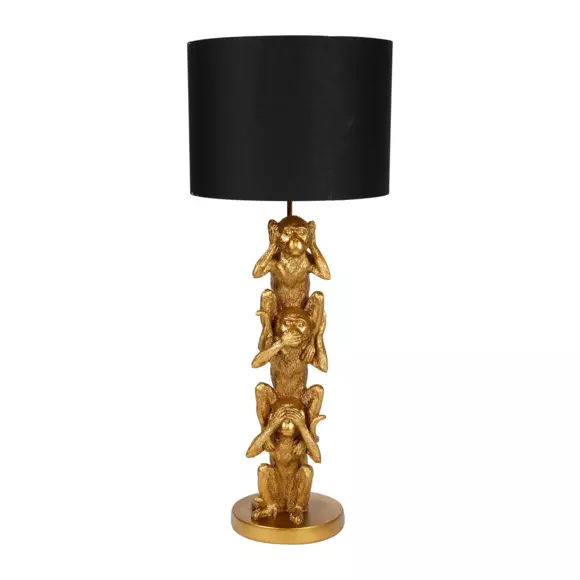 Eminza Lampe à Poser En Métal Singe (H86 5 Cm) Sagesse Or