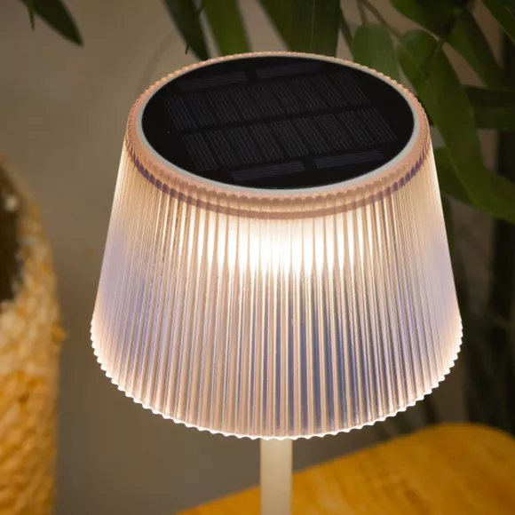 Eminza Lampe à Poser Extérieur Solaire/USB (H20 Cm) Katy Blanche