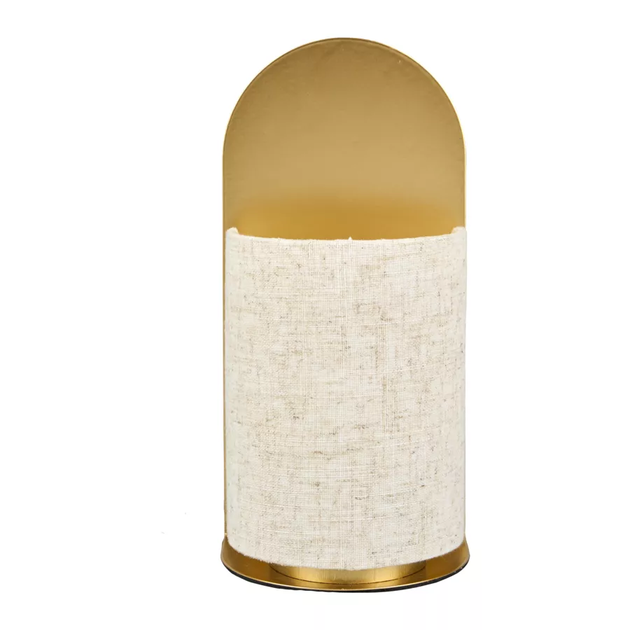 Eminza Lampe à Poser Métal Et Lin (H27 Cm) Ornella Or