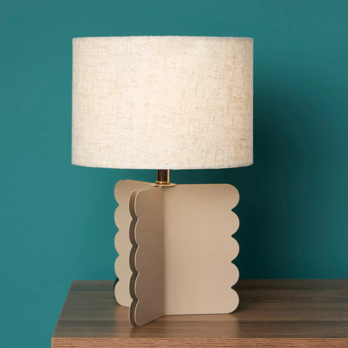 eminza Lampe à poser métal et lin (H33 cm) Lucile Beige