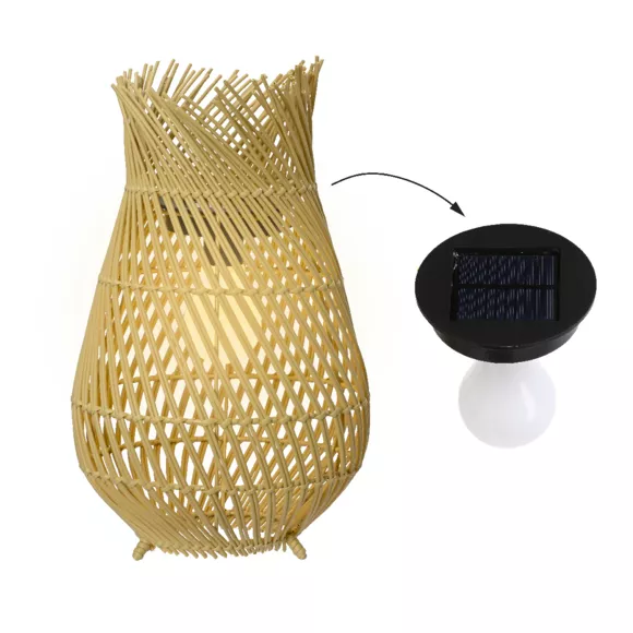 Eminza Lampe De Jardin Solaire LED (H36 Cm) Tropical - Naturel