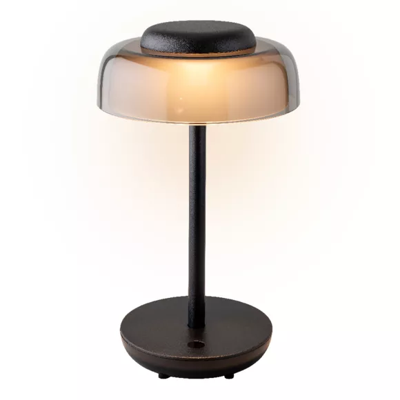 Eminza Lampe De Table Sans Fil Rechargeable USB 18 LED (H28 Cm) Tribeca Noir