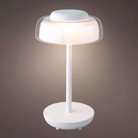 Eminza Lampe De Table Sans Fil Rechargeable USB 18 LED (H28 Cm) Tribeca Blanc