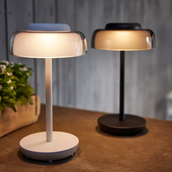 Eminza Lampe De Table Sans Fil Rechargeable USB 18 LED (H28 Cm) Tribeca Blanc