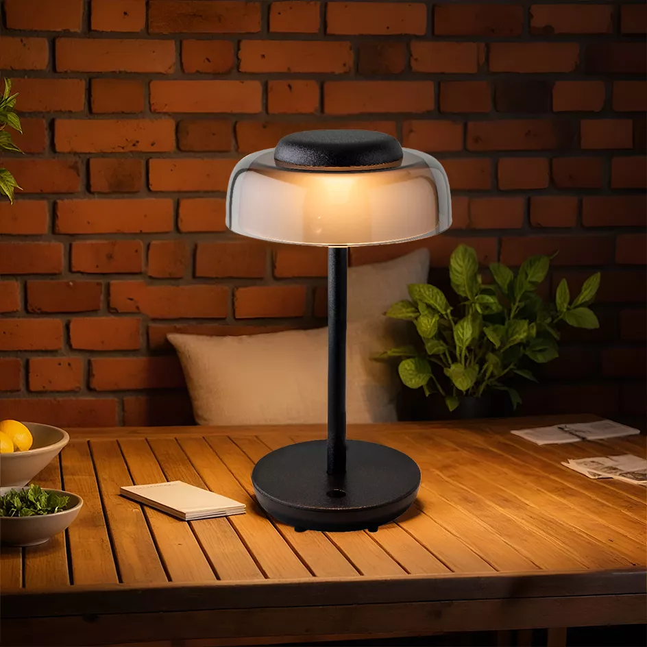 eminza Lampe de table sans fil rechargeable USB 18 LED (H28 cm) Tribeca Noir