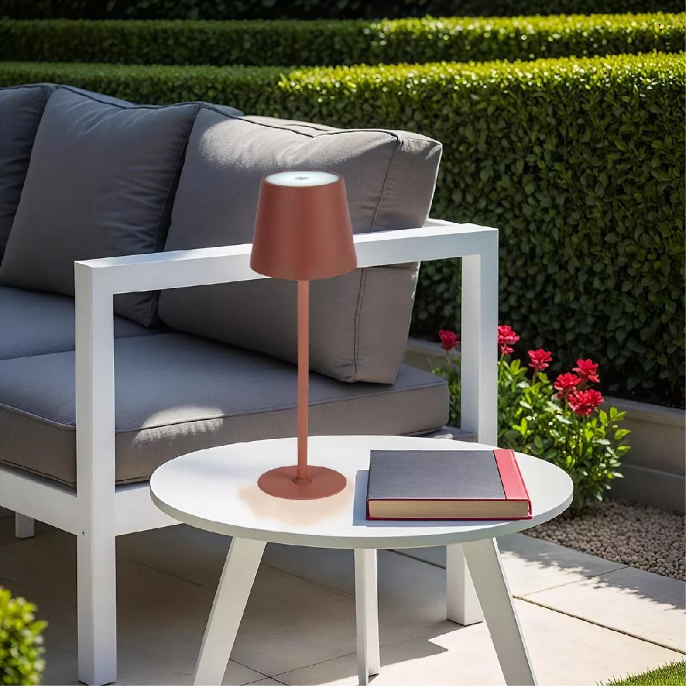 eminza Lampe de table sans fil rechargeable USB 48 LED (H37 cm) Brooklyn Terracotta