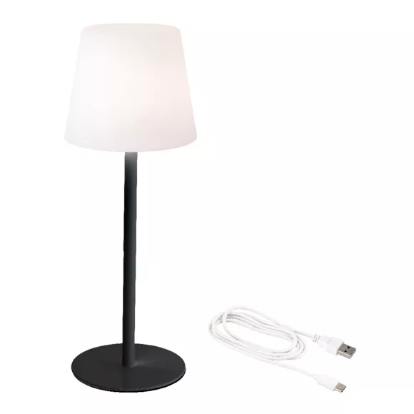 Eminza Lampe De Table Sans Fil Rechargeable USB (H40 Cm) Manhattan Noir