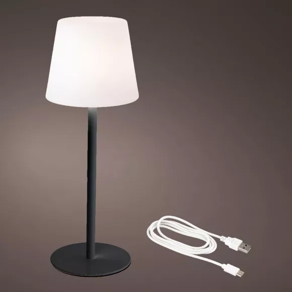 Eminza Lampe De Table Sans Fil Rechargeable USB (H40 Cm) Manhattan Noir