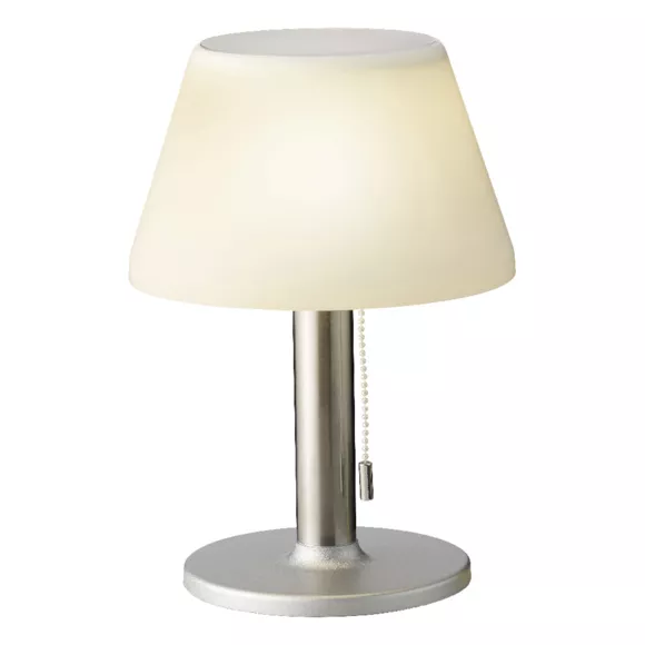 Eminza Lampe De Table Solaire 10LED (H28 Cm) Calipso Blanc Et Argent