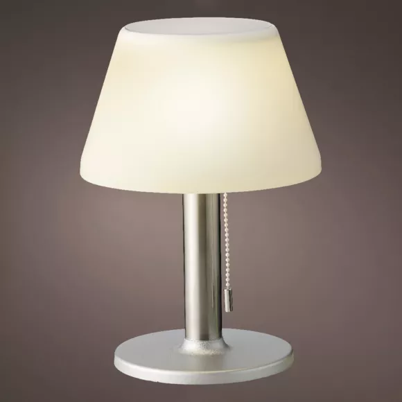 Eminza Lampe De Table Solaire 10LED (H28 Cm) Calipso Blanc Et Argent