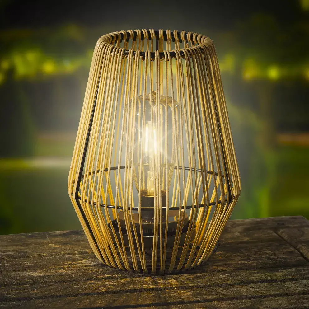 eminza Lampe de table solaire LED (H23 cm) Calabre Doré